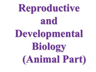 Reproductive
and
Developmental
Biology
(Animal Part)
1
 