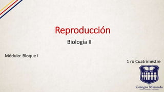 Reproducción
Biología II
Módulo: Bloque I
1 ro Cuatrimestre
 