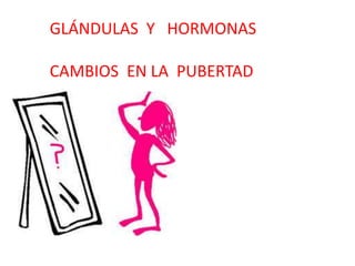 GLÁNDULAS Y HORMONAS
CAMBIOS EN LA PUBERTAD
 