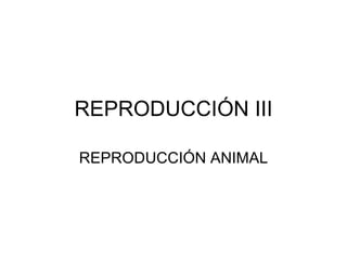 REPRODUCCIÓN III REPRODUCCIÓN ANIMAL 
