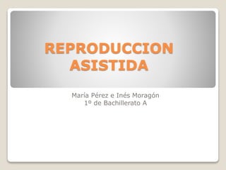 REPRODUCCION
ASISTIDA
María Pérez e Inés Moragón
1º de Bachillerato A
 