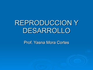 REPRODUCCION Y DESARROLLO Prof. Yasna Mora Cortes 