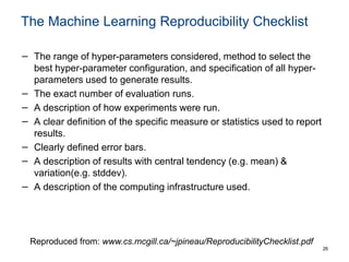 Reproducibility in machine learning | PPT