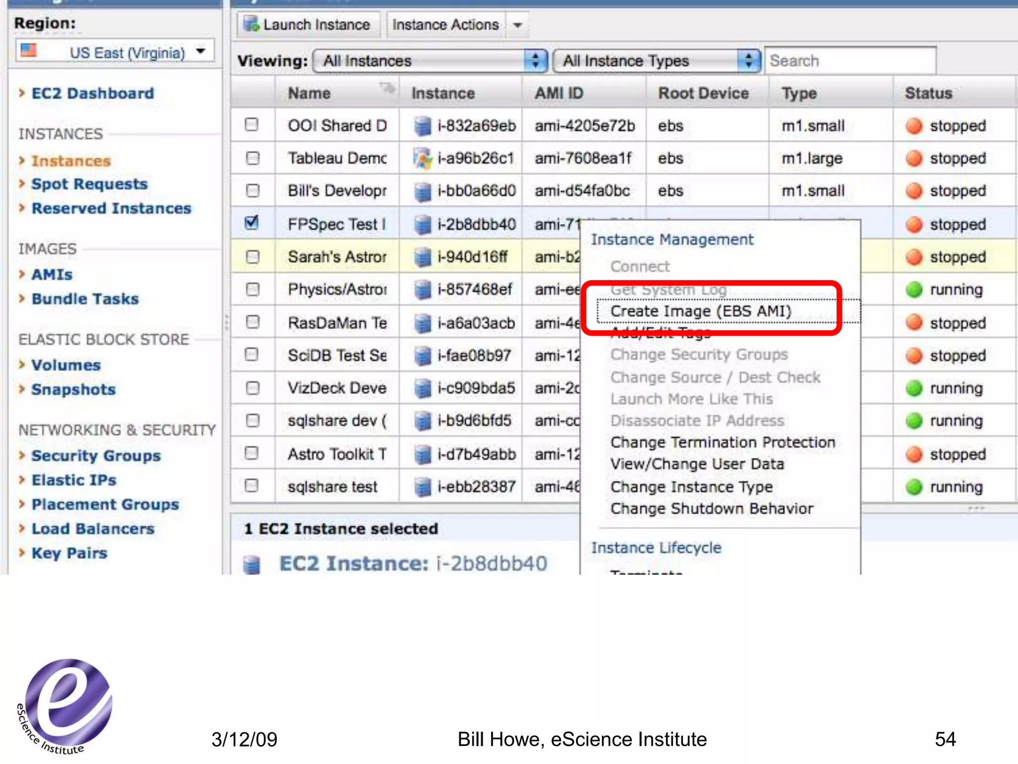 3/12/09   Bill Howe, eScience Institute   54
 