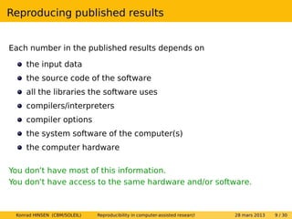 Coding Reproducible Research Reproducibility in computer-assisted research | PDF