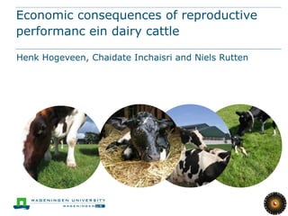 Economic consequences of reproductive
performanc ein dairy cattle
Henk Hogeveen, Chaidate Inchaisri and Niels Rutten
 