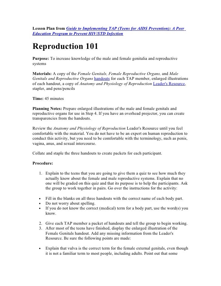 Reproduction 101 Lesson Plan