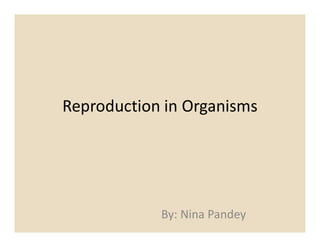 Reproduction in Organisms
By: Nina Pandey
 