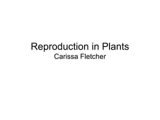 Reproduction in Plants
     Carissa Fletcher
 