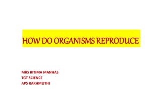 HOW DO ORGANISMS REPRODUCE
MRS RITIMA MANHAS
TGT SCIENCE
APS RAKHMUTHI
 