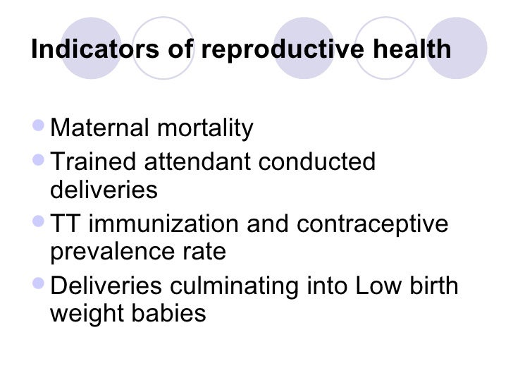 Reproductive health and programmes