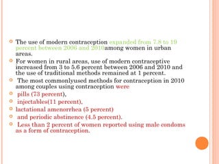 Reproductive health, safemotherhood & family planning