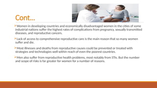 Poor Reproductive Health Reproductive health MCH Nursing Presentation | PPTX