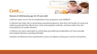 Poor Reproductive Health Reproductive health MCH Nursing Presentation | PPTX