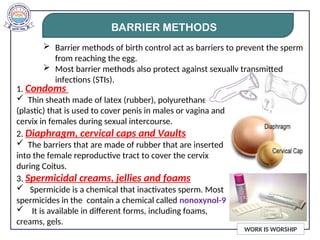 Barrier Method Example Comprehensive Guide to Reproductive Health and Population Control | PPT