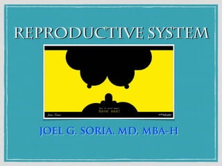 REPRODUCTIVE SYSTEM
JOEL G. SORIA, MD, MBA-H
 