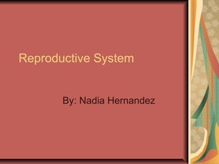 Reproductive System
By: Nadia Hernandez
 
