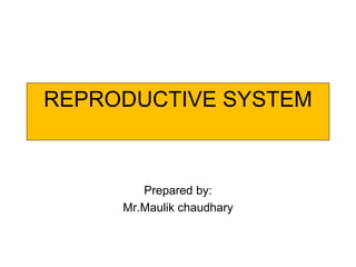 REPRODUCTIVE SYSTEM
Prepared by:
Mr.Maulik chaudhary
 