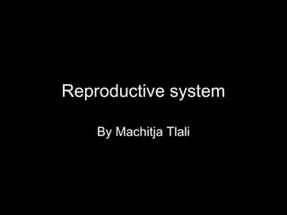 Reproductive system
By Machitja Tlali
 