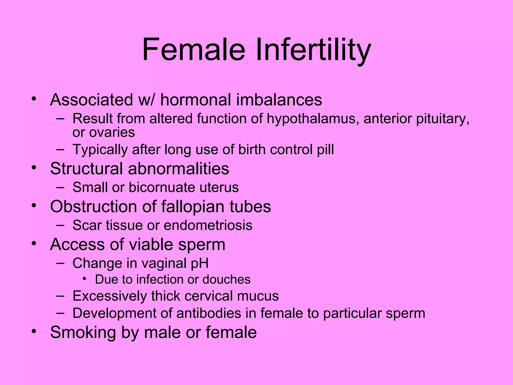 Reproductive systemdisorders