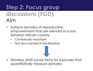 Development and Validation of a Reproductive Empowerment Scale | PPTX