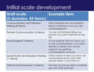 Development and Validation of a Reproductive Empowerment Scale | PPTX