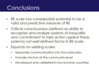 Development and Validation of a Reproductive Empowerment Scale | PPTX