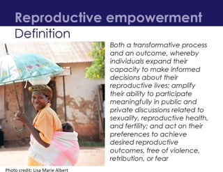 Development and Validation of a Reproductive Empowerment Scale | PPTX