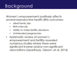 Development and Validation of a Reproductive Empowerment Scale