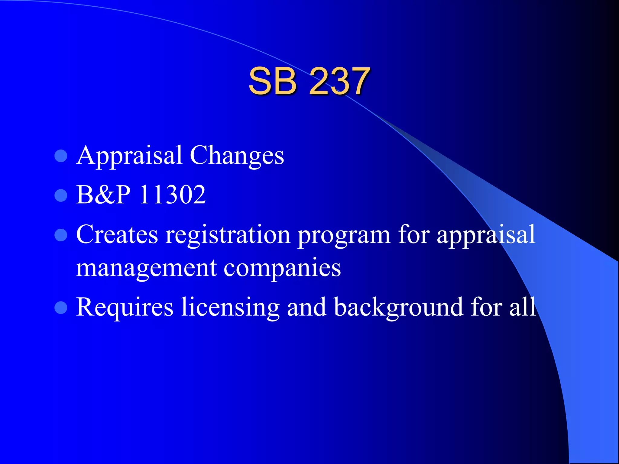 Fraud Enforcement and Recovery Act (FERA)May 20, 2009Expands federal jurisdictionFederally related mortgage loanSecured by residential propertyOccupied by 1 to 4 familiesProceeds used to pay of an existing loan secured by propertyAnd whichInvolves FDIC or HUD or Fannie, Ginnie etc…Or creditor invests more than $1m per year in residential