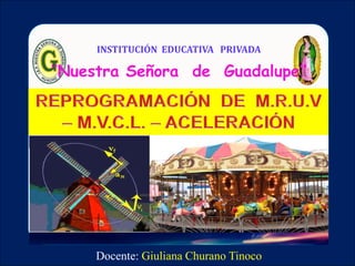 INSTITUCIÓN EDUCATIVA PRIVADA 
‘’Nuestra Señora de Guadalupe’’ 
Docente: Giuliana Churano Tinoco 
 