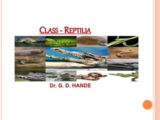 CLASS - REPTILIA
Dr. G. D. HANDE
 