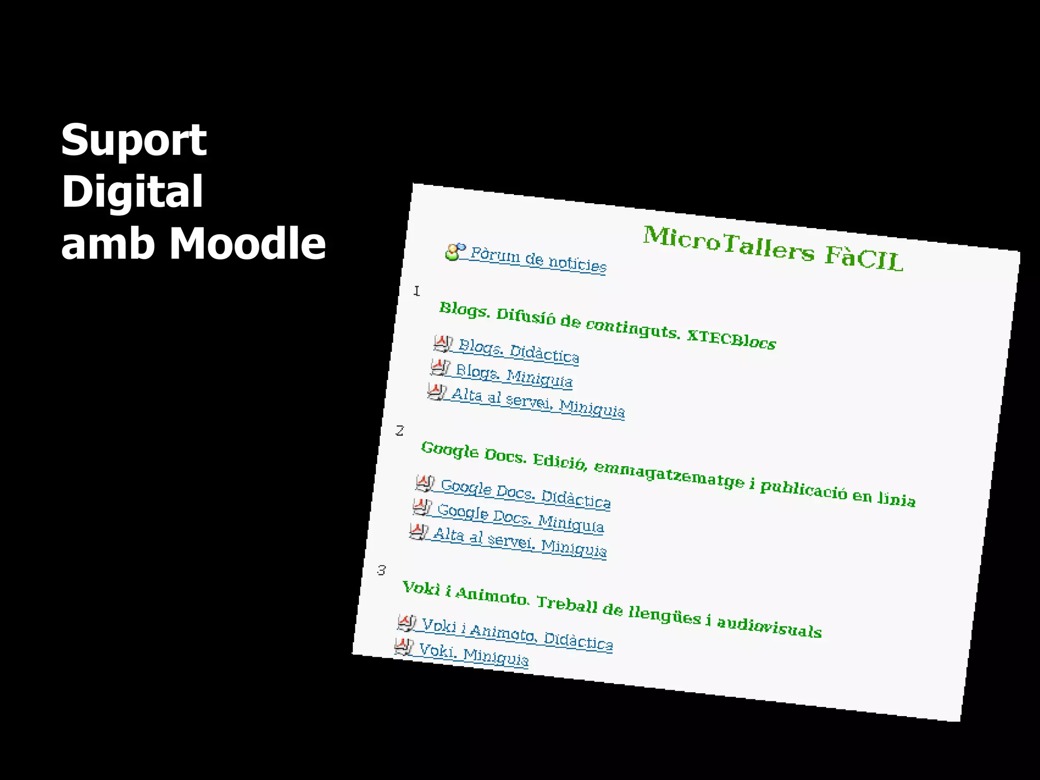 Suport Digital  amb Moodle 