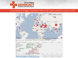 e-journalists & bloggers represent 45% of all media workers in prison (CPJ)
 