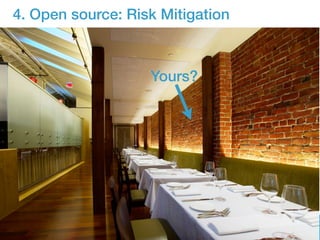 4. Open source: Risk Mitigation 
Yours? 
 