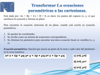 Ecuaciones paramétricas  