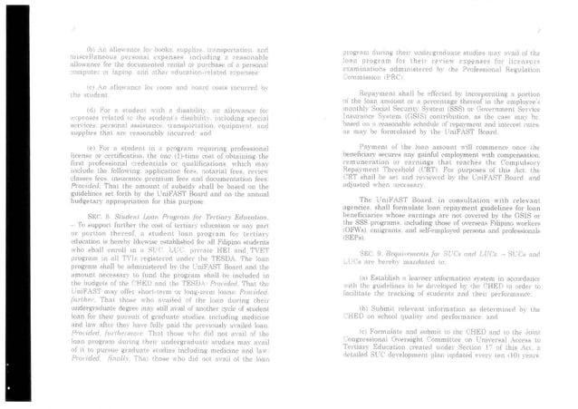 Republic Act 10931 Universal Access to Quality Tertiary Education Act