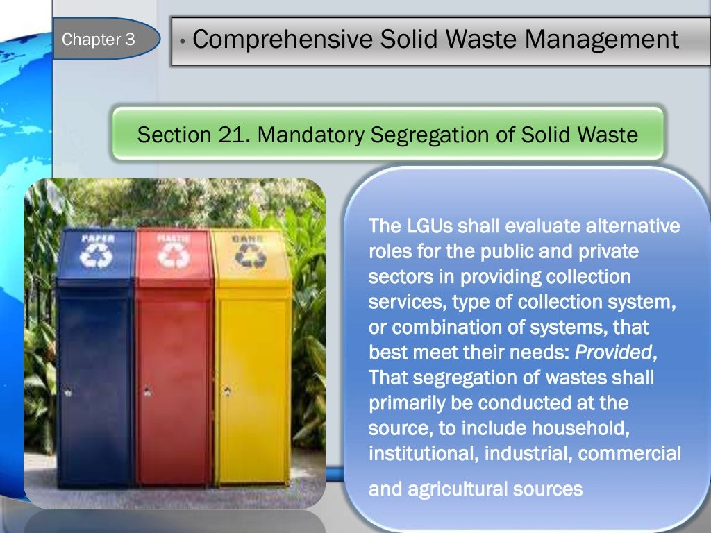 Republic act no. 9003(Ecological Solid Waste Management act of 2000)