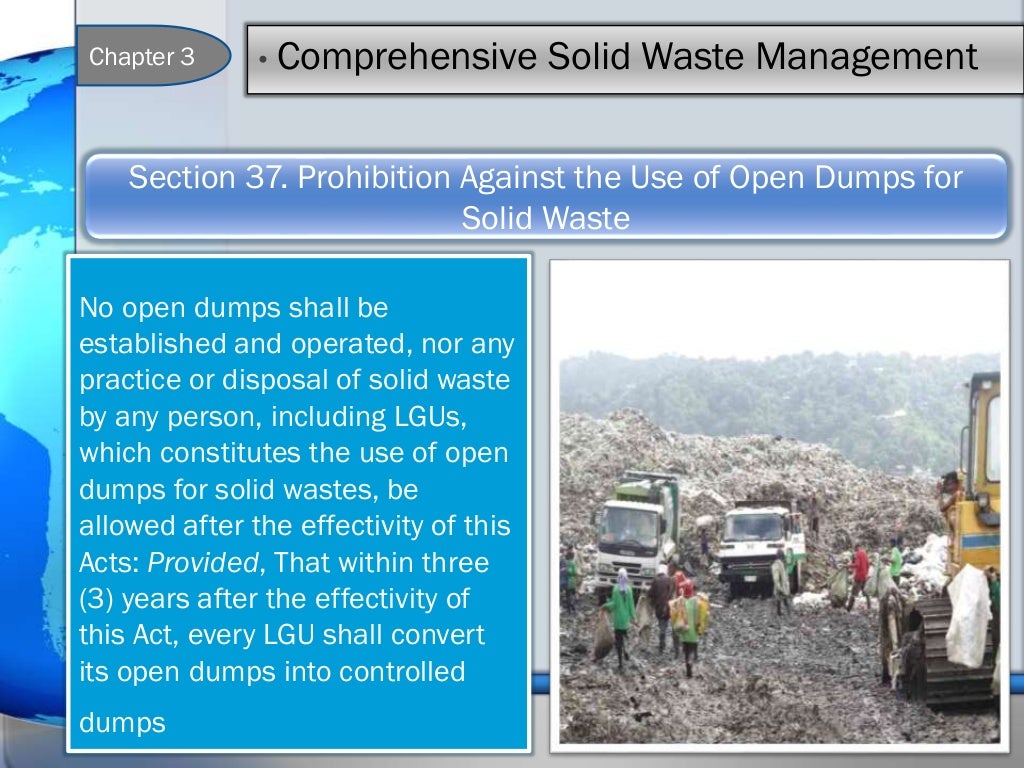 Republic act no. 9003(Ecological Solid Waste Management act of 2000)