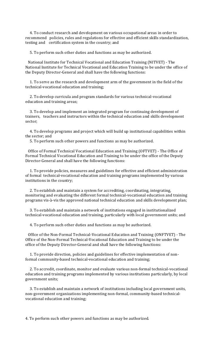 Republic Act No 7796 Tesda Law Republic Act No 7796 Tesda Law