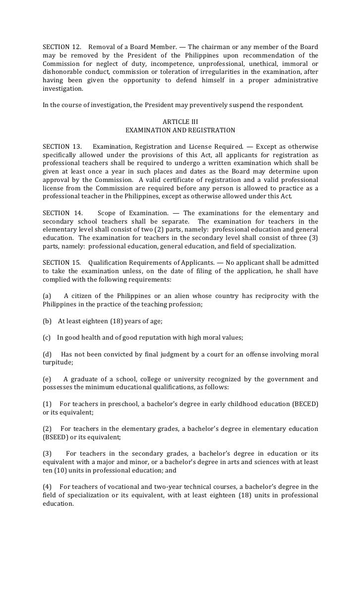 republic act no 7836 Agricultural engineering (republic act no 8559) 7836) 25 radiologic technology (republic act no 7431) 26 real estate services (republic act no 9646. republic act no 7836 Agricultural engineering (republic act no 8559) 7836) 25 radiologic technology (republic act no 7431) 26 real estate services (republic act no 9646.