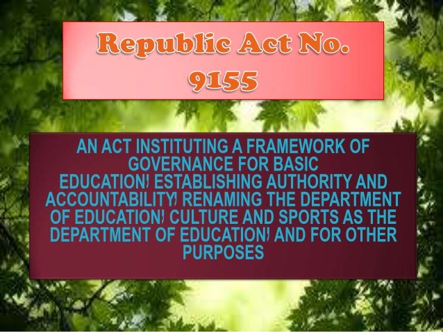 Republic Act 9155 republic-act-9155