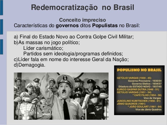 Resultado de imagem para redemocratização do brasil 1945