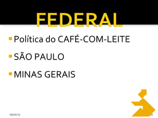 Política do CAFÉ-COM-LEITE SÃO PAULO MINAS GERAIS 09/25/10 