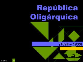 República
                Oligárquica


                      (1894 – 1930)



01/31/13   30
 
