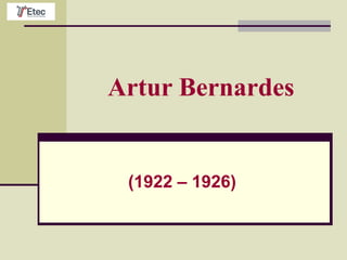 Artur Bernardes
(1922 – 1926)
 
