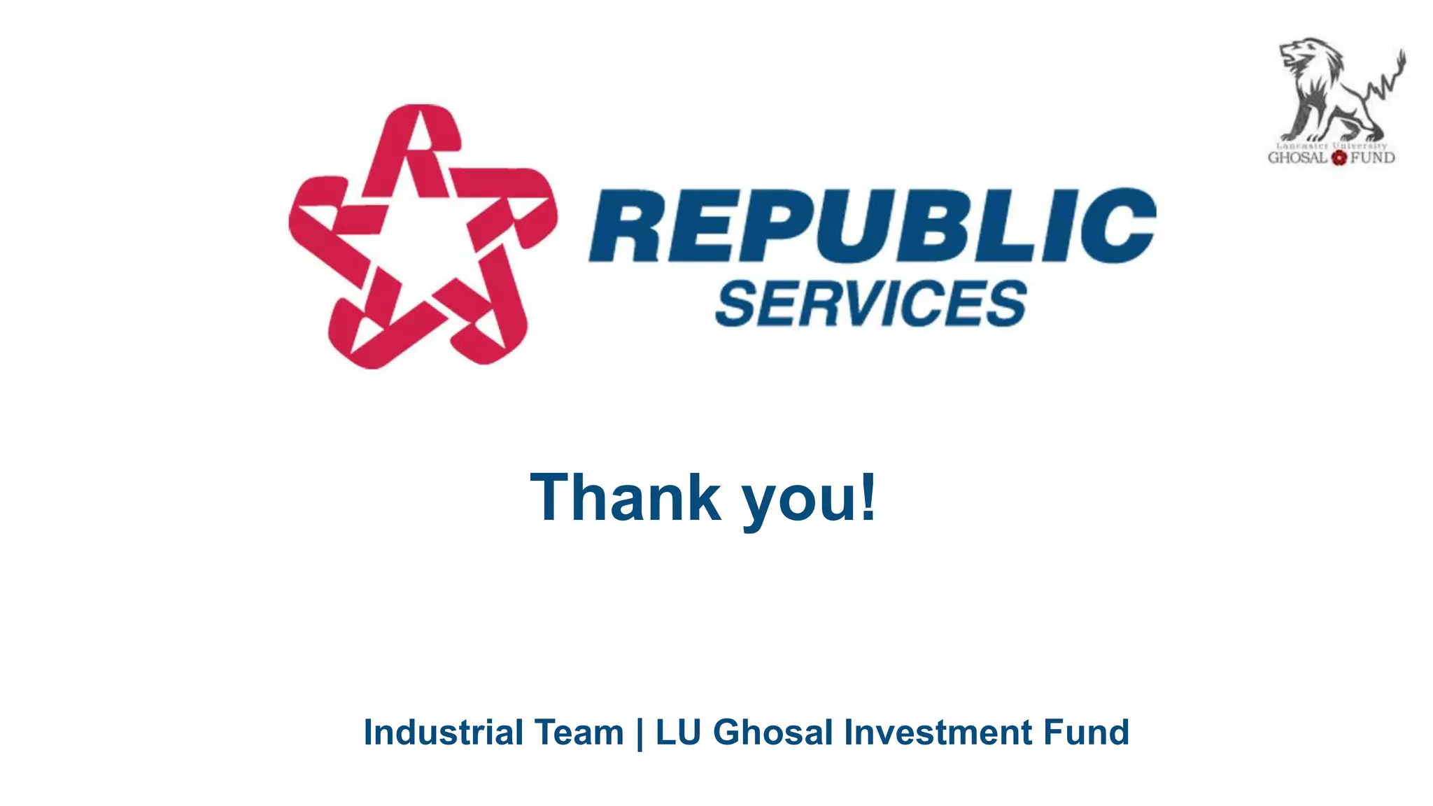 Republic services stock pitch pptx environmental services industry