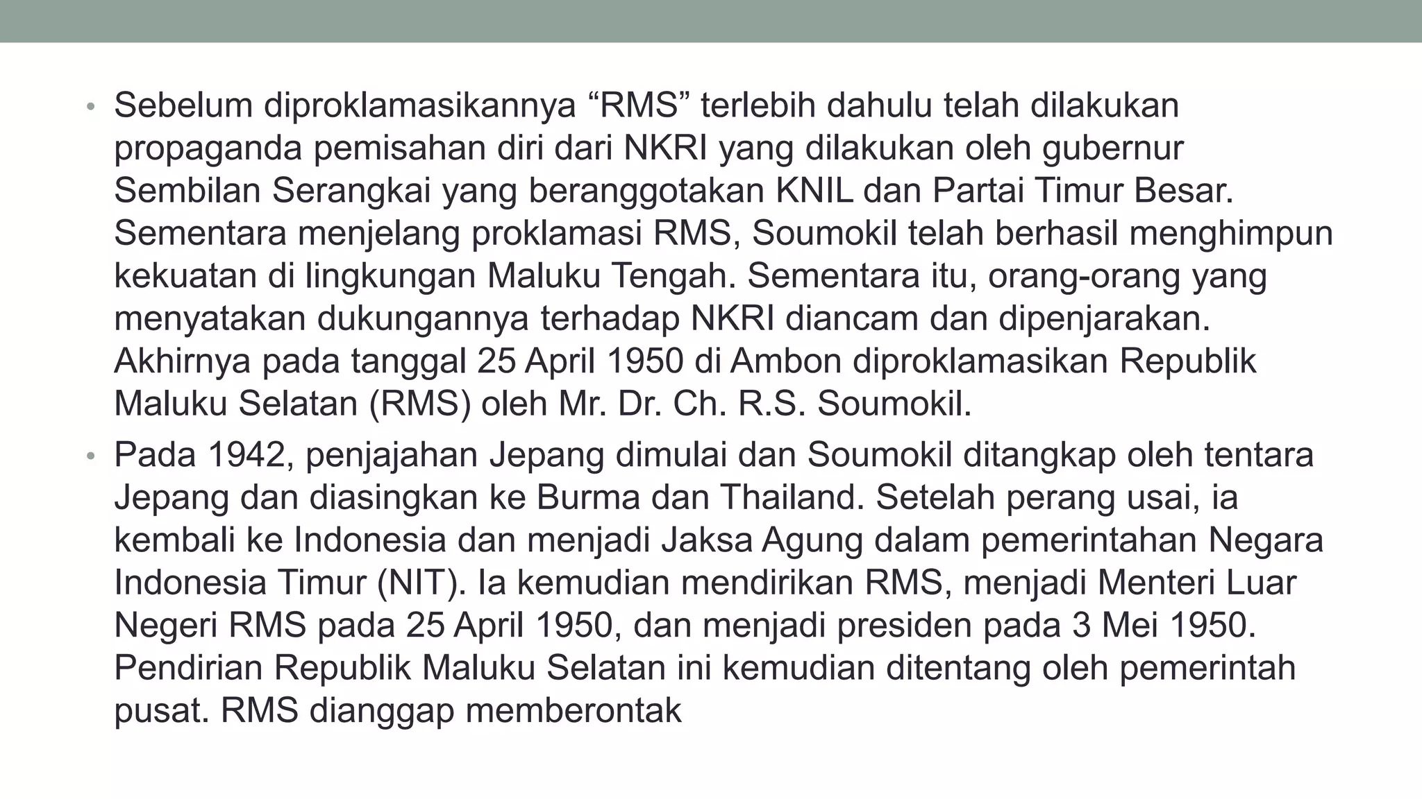 Republik maluku selatan (rms) | PPTX