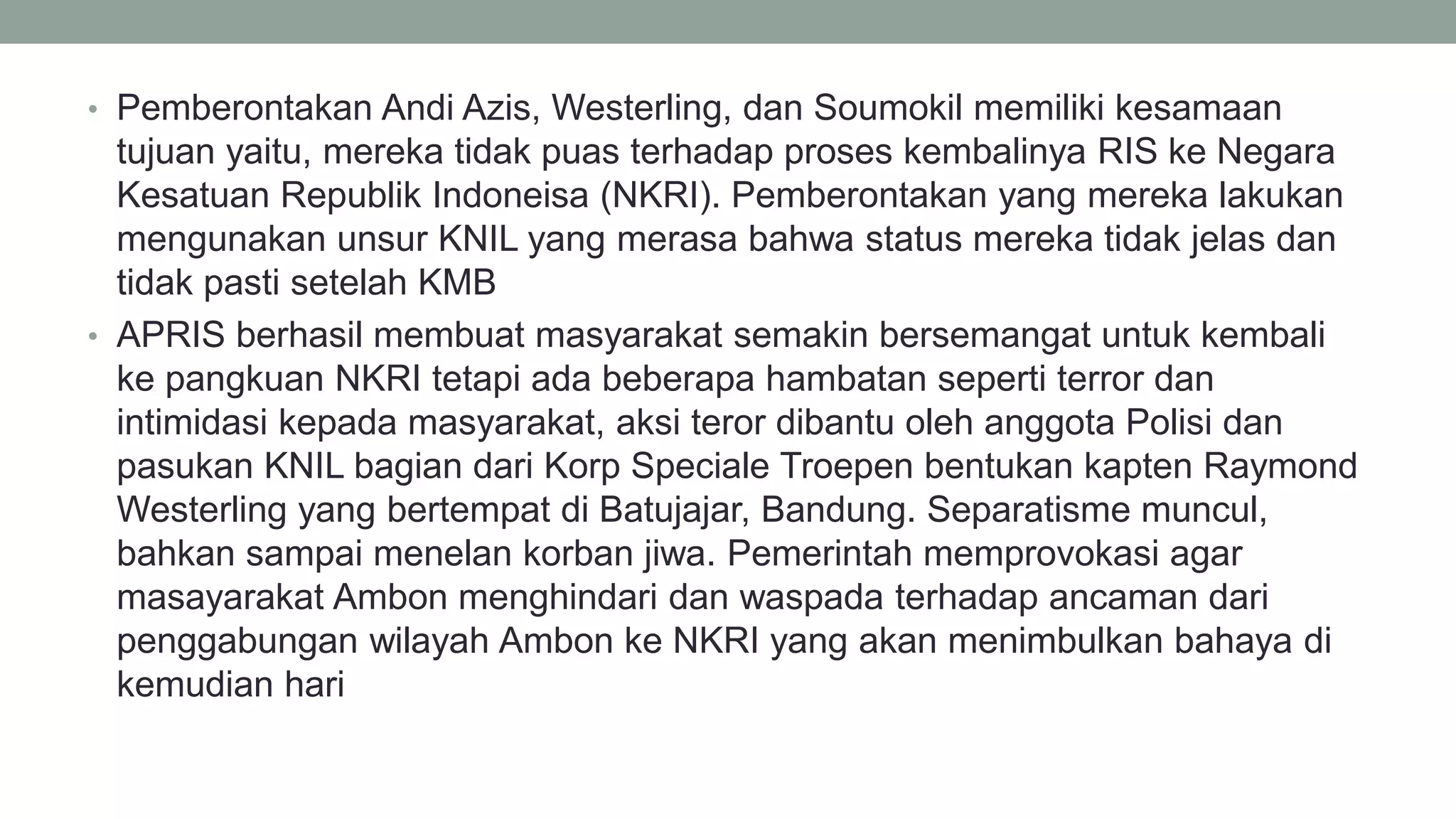 Tujuan Rms Republik maluku selatan (rms) | PPTX