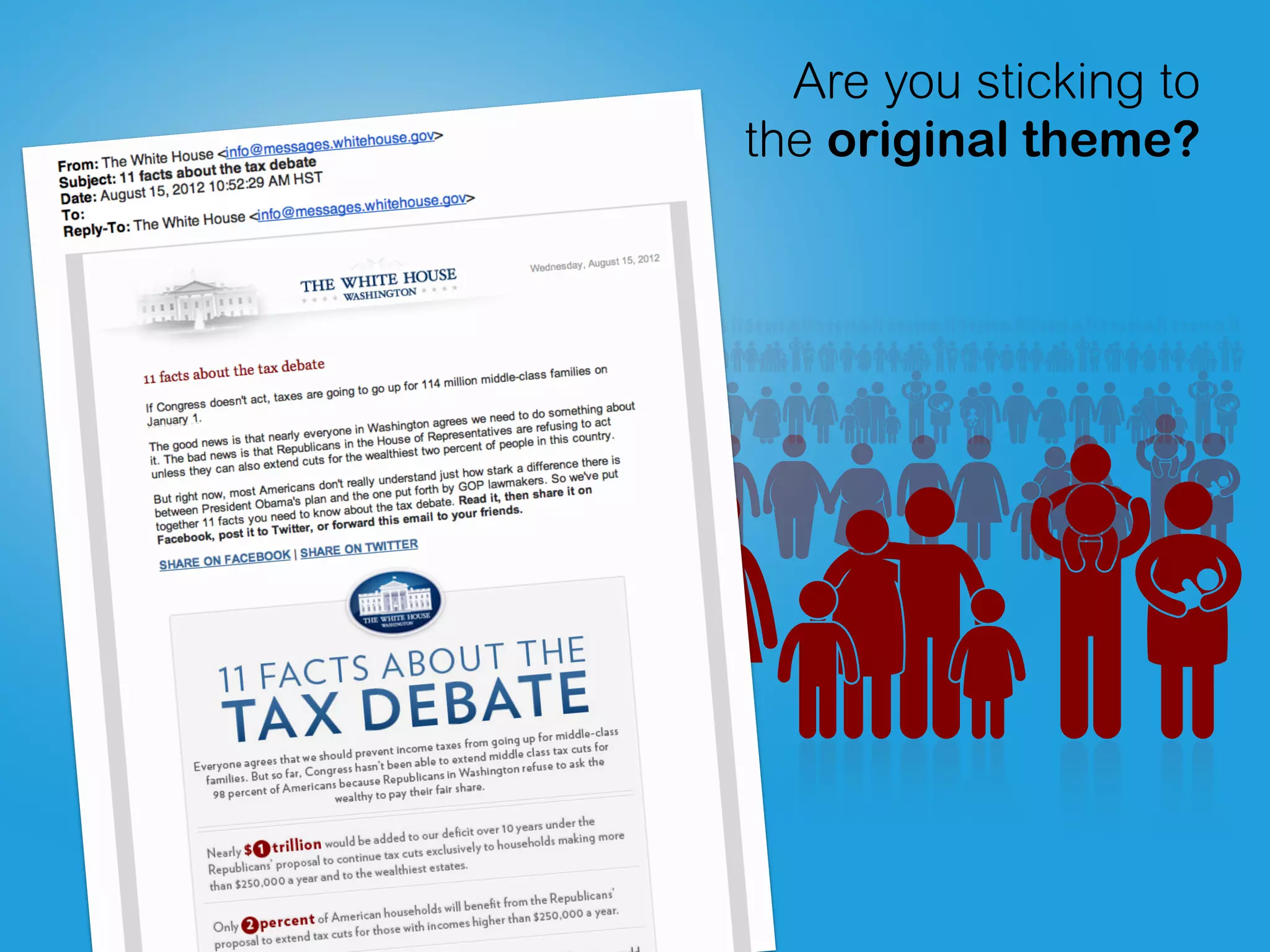 Are you sticking to
the original theme?
 